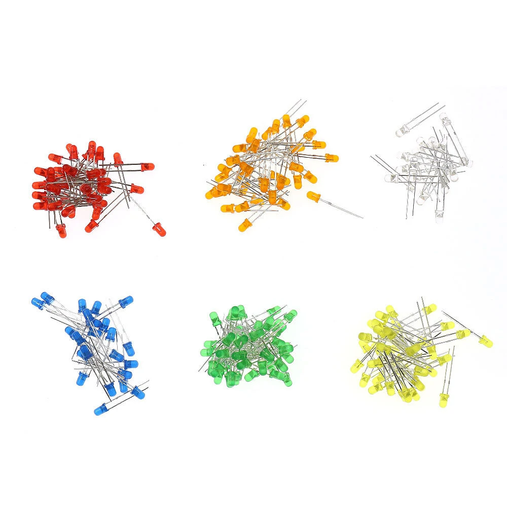 150/300/750PCS 3mm 15 Colors LED Lights Emitting Diodes Assortment Set Kit High Color Rendering Index for Arduino DIY Electronics Starter — view 3