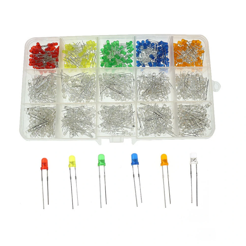 150/300/750PCS 3mm 15 Colors LED Lights Emitting Diodes Assortment Set Kit High Color Rendering Index for Arduino DIY Electronics Starter — view 6