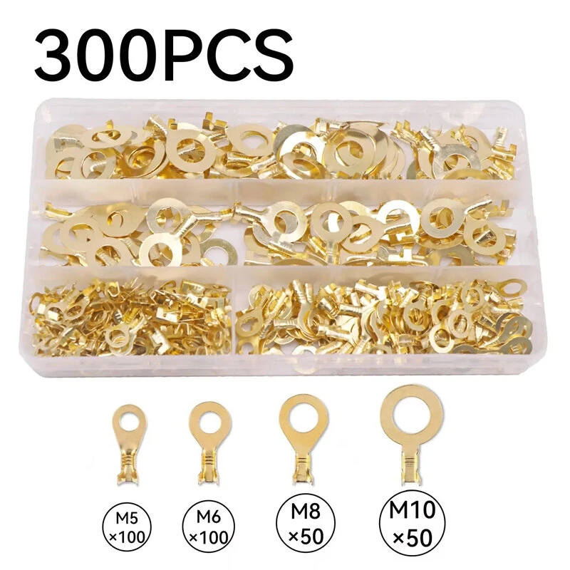 150-540pcs Round Terminal Block Set O-type Lugs Terminals Wire Crimp Connector Cable Terminals Tools Kit M3 M4 M5 M6 M8 M10 — view 3