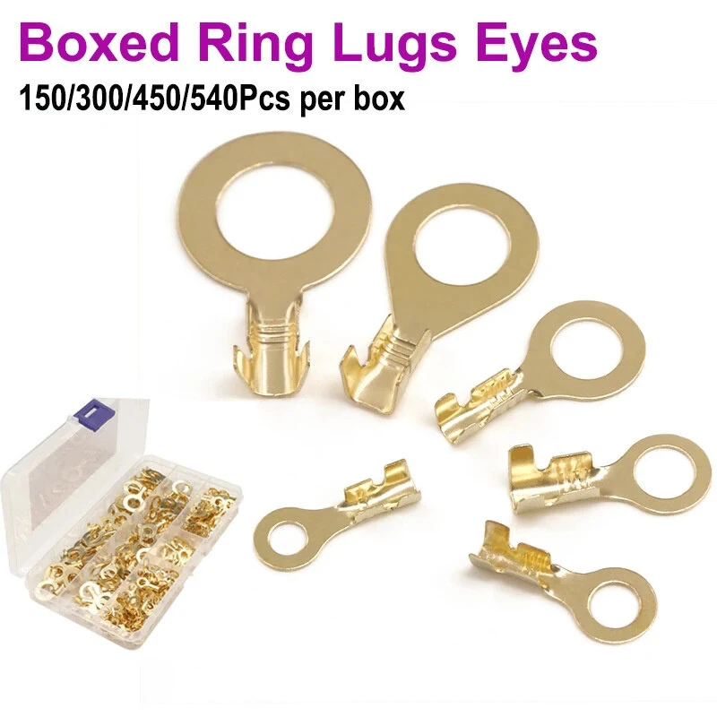 150-540pcs Round Terminal Block Set O-type Lugs Terminals Wire Crimp Connector Cable Terminals Tools Kit M3 M4 M5 M6 M8 M10 — view 6