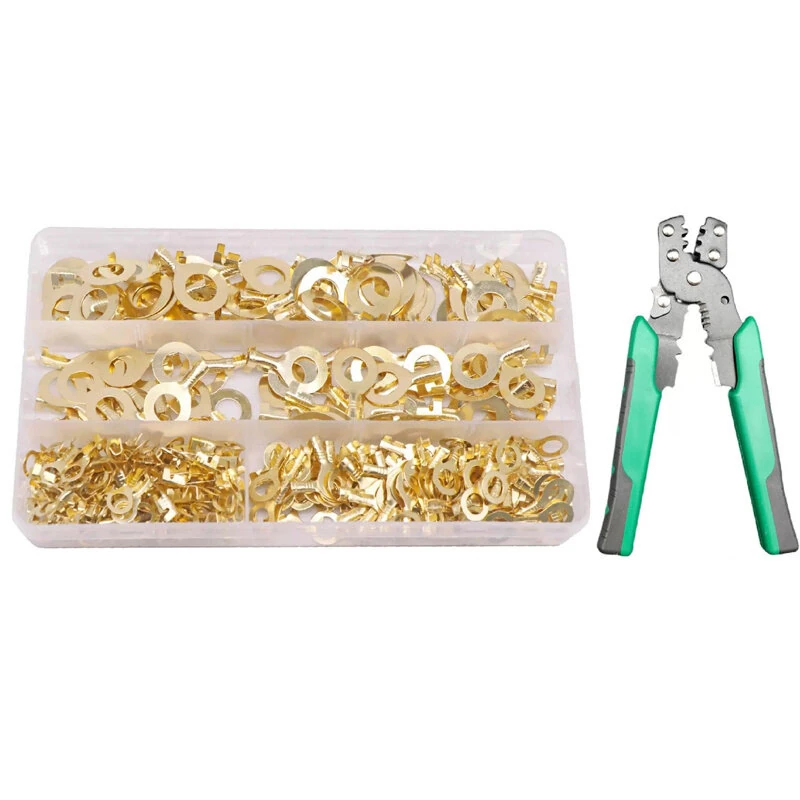 150-540pcs Round Terminal Block Set O-type Lugs Terminals Wire Crimp Connector Cable Terminals Tools Kit M3 M4 M5 M6 M8 M10 — view 7