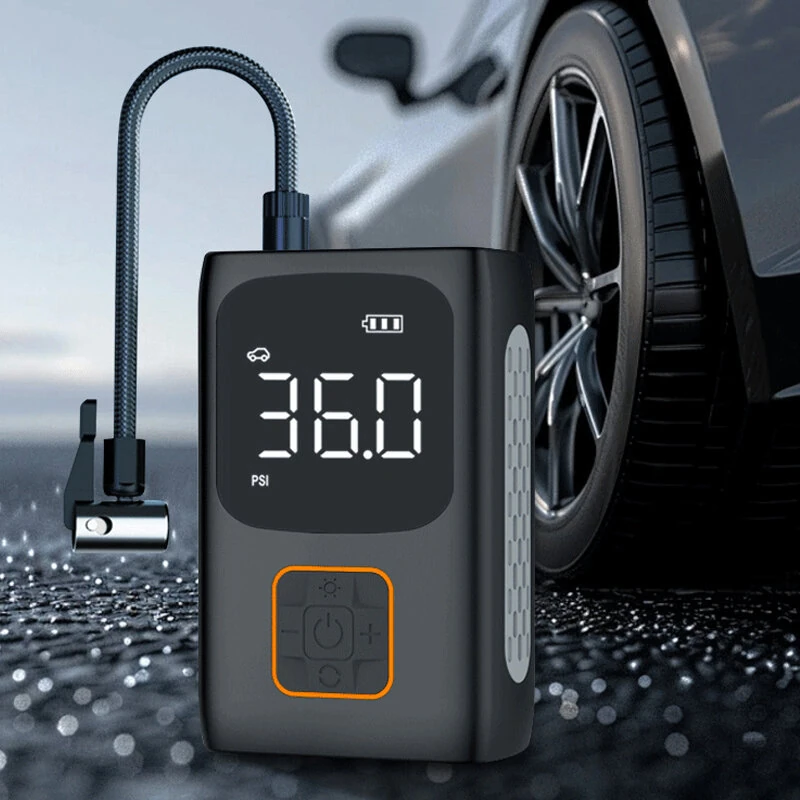 150 PSI Portable Smart Car Air Pump Intelligent Cordless Digital Display Car Tire Inflation Electric Vehicle Tire Air Pump for  Bicycle Bike Ball — view 2