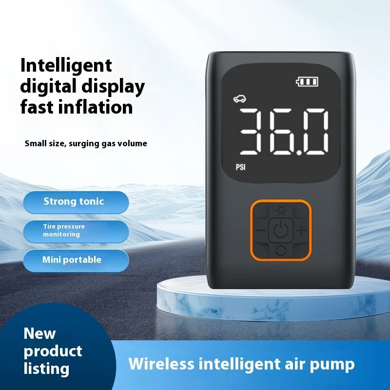 150 PSI Portable Smart Car Air Pump Intelligent Cordless Digital Display Car Tire Inflation Electric Vehicle Tire Air Pump for  Bicycle Bike Ball — view 4