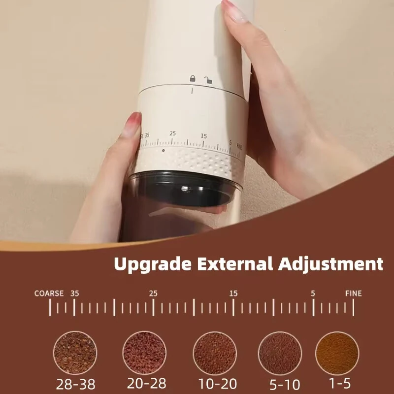 1500mAh Electric Coffee Grinder Conical Coffee with LED Touch Screen Burr Grinder Externally Adjustable Bean Grinding Machine Kaffe Bohnen Grinder — view 6