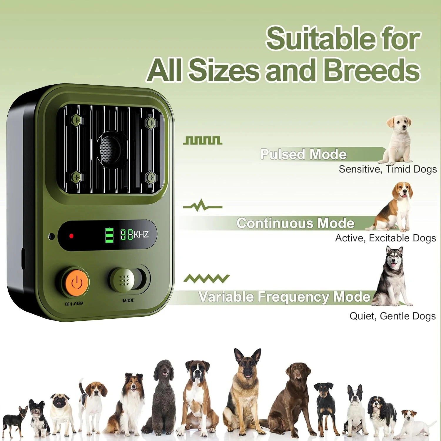 1500mAh Portable Ultrasonic Outdoor Dog Bark Stopper Ultrasonic Barking Stop Device for Dog Noise Prevention Training Device Dog Automatic Driving Device — view 6