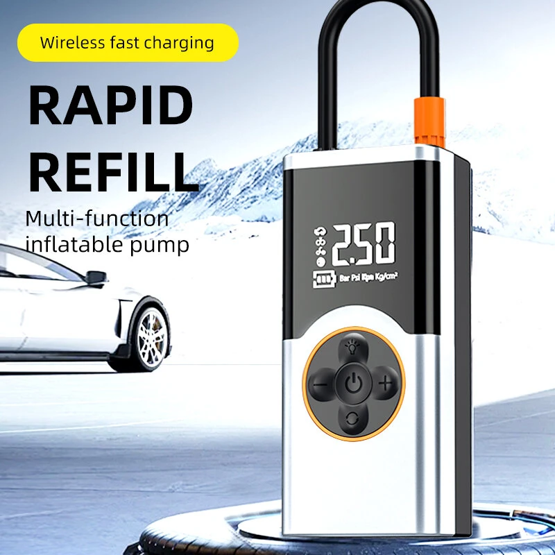 150PSI Multi-Functional Car Tire Inflator High-Pressure Portable Fast inflation Air Pump Built-in LED Emergency Light — view 2