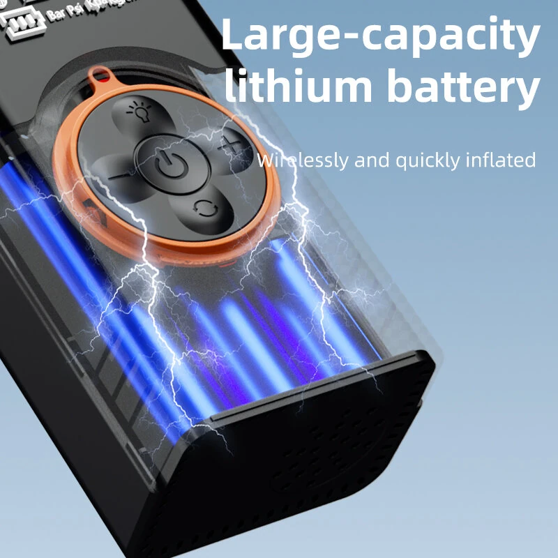 150PSI Multi-Functional Car Tire Inflator High-Pressure Portable Fast inflation Air Pump Built-in LED Emergency Light — view 6