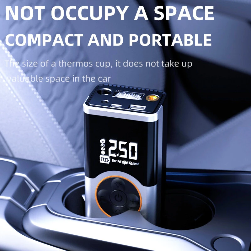 150PSI Multi-Functional Car Tire Inflator High-Pressure Portable Fast inflation Air Pump Built-in LED Emergency Light — view 9