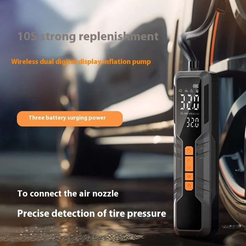 150Psi Portable Smart Electric Air Pump Power Bank Preset Tire Pressure 6000mAh Cordless Dual Digital Display Air Compressor — view 4