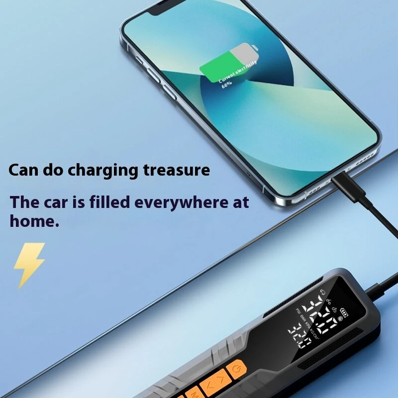 150Psi Portable Smart Electric Air Pump Power Bank Preset Tire Pressure 6000mAh Cordless Dual Digital Display Air Compressor — view 7