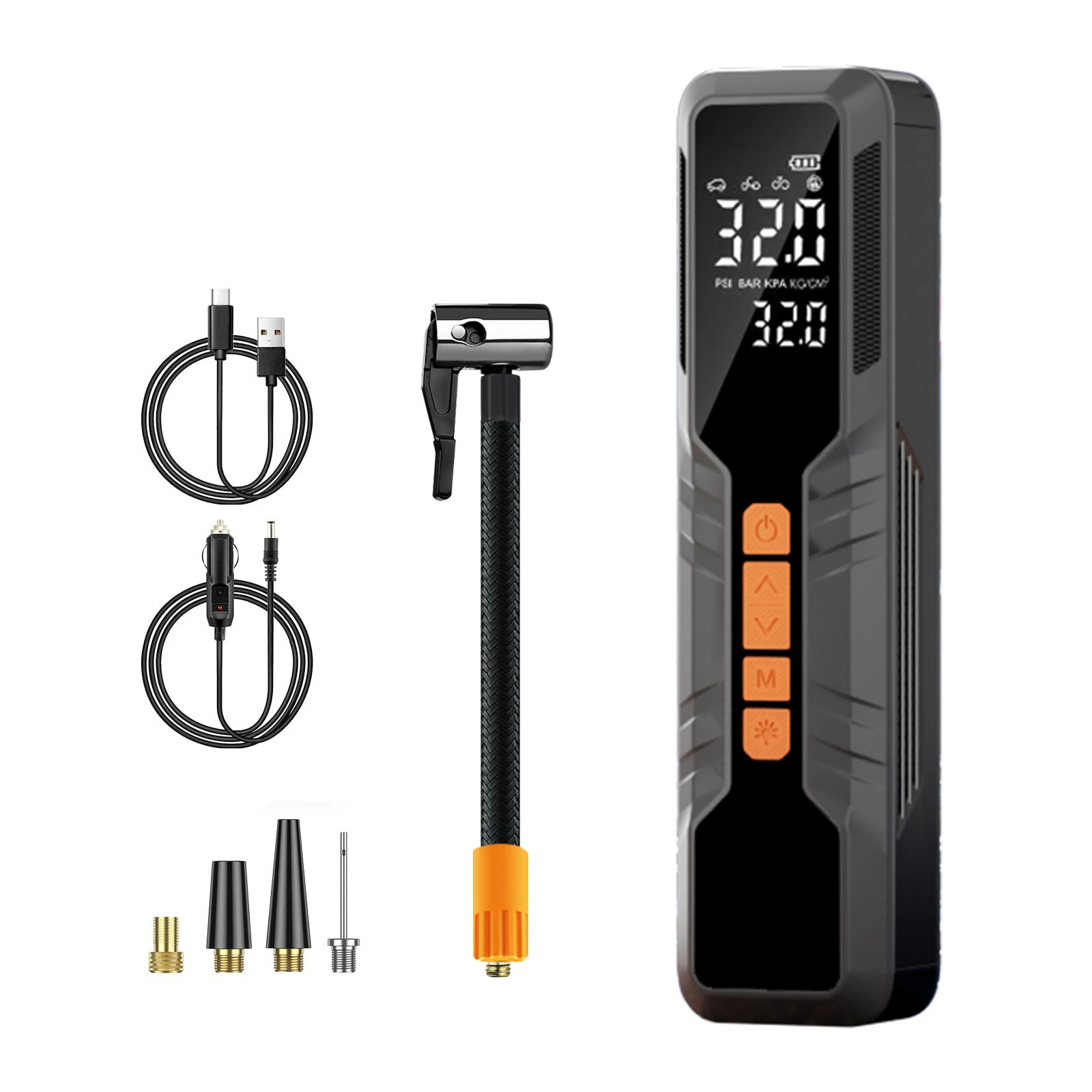 150Psi Portable Smart Electric Air Pump Power Bank Preset Tire Pressure 6000mAh Cordless Dual Digital Display Air Compressor — view 9