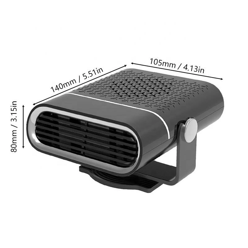 150W 12V Portable Car Heater 2 in 1 Heating Cooling Electric Fan 360° Adjustable Defrosting Demist — view 3