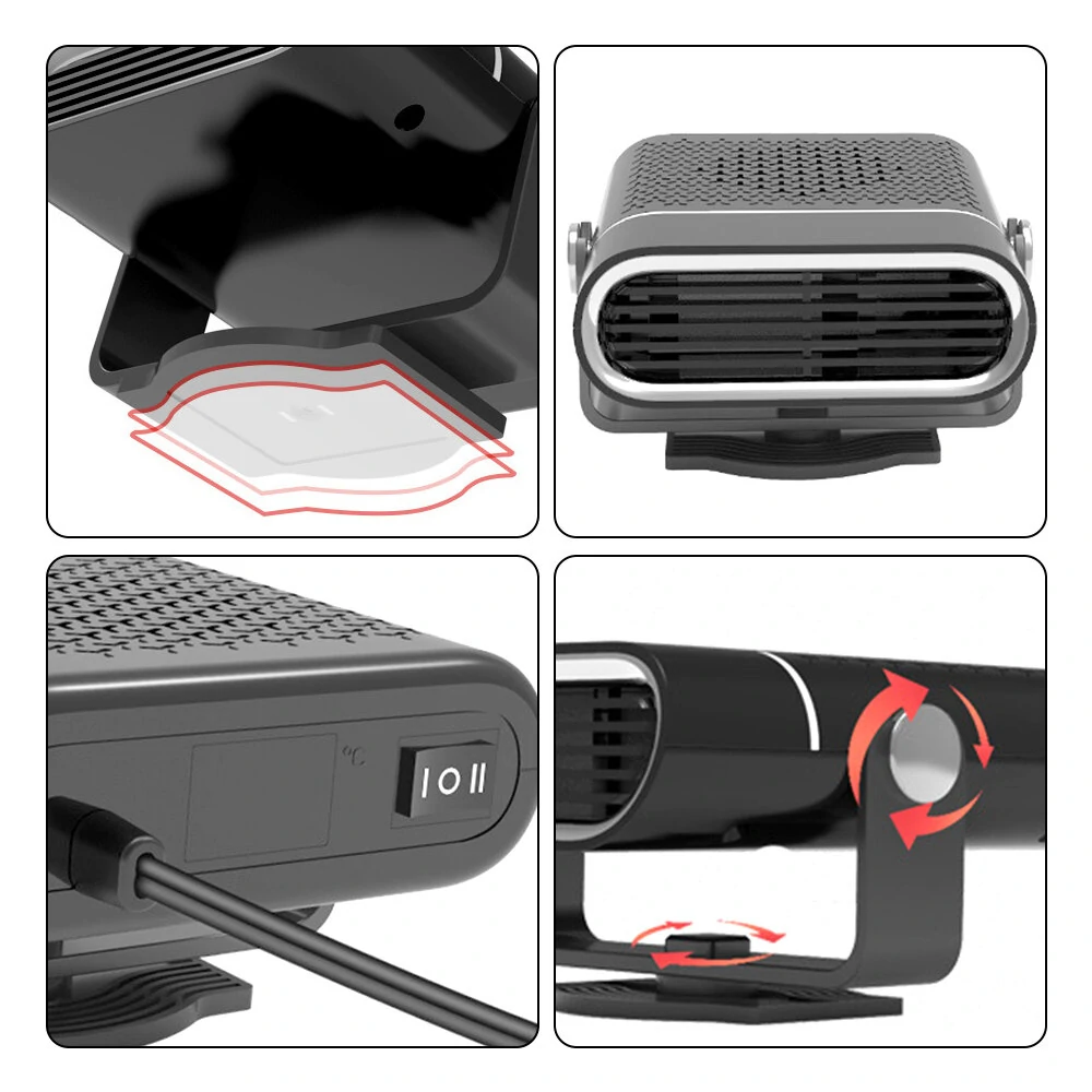 150W 12V Portable Car Heater 2 in 1 Heating Cooling Electric Fan 360° Adjustable Defrosting Demist — view 6
