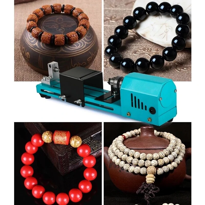 150W EU Plug Mini Wood Lathe Machine Miniature Pearl Lathe DIY Woodworking Pearl Lathe Machine Drill Rotary Tool — view 5