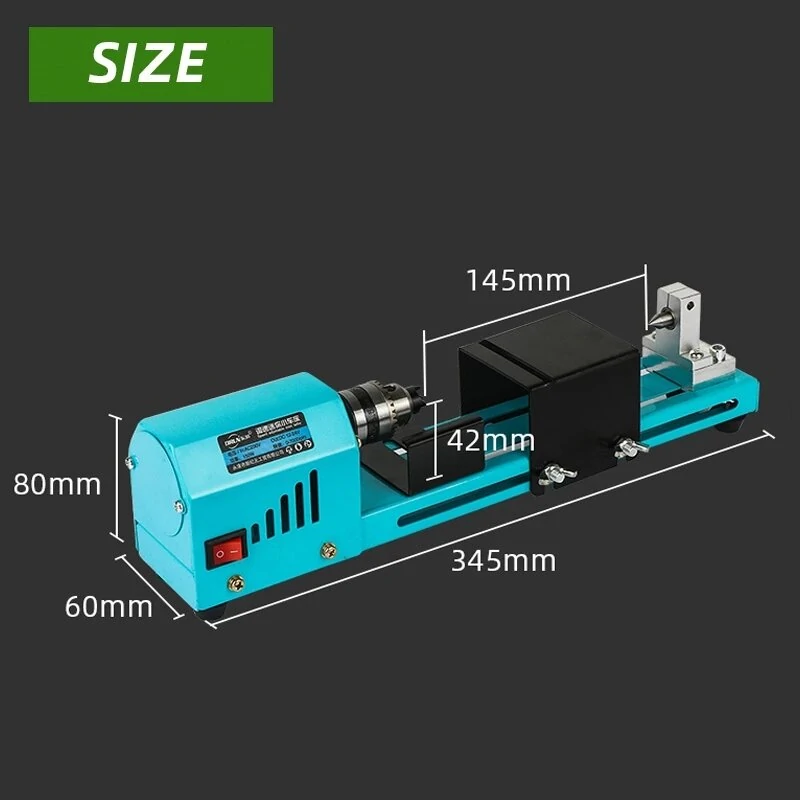 150W EU Plug Mini Wood Lathe Machine Miniature Pearl Lathe DIY Woodworking Pearl Lathe Machine Drill Rotary Tool — view 6