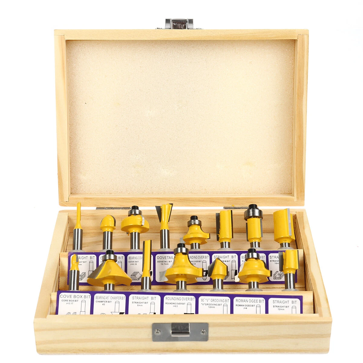 15pcs 1/4 Inch Shank Router Bits Set Carbide Trimming Machine Tool Set for woodworking — Pricio