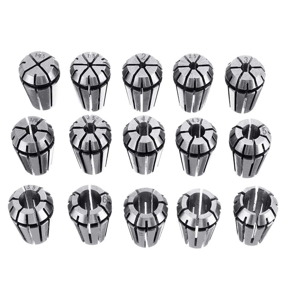 15pcs ER11 1-7mm Spring Collet Set for CNC Milling Lathe Tool