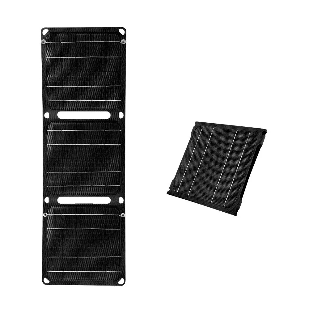 15W High Efficiency Solar Panel with Multiple Output Interfaces Compact Portable Folding Waterproof suitable for Outdoors Camping Hiking USB-C USB-A DC-output Models — view 8