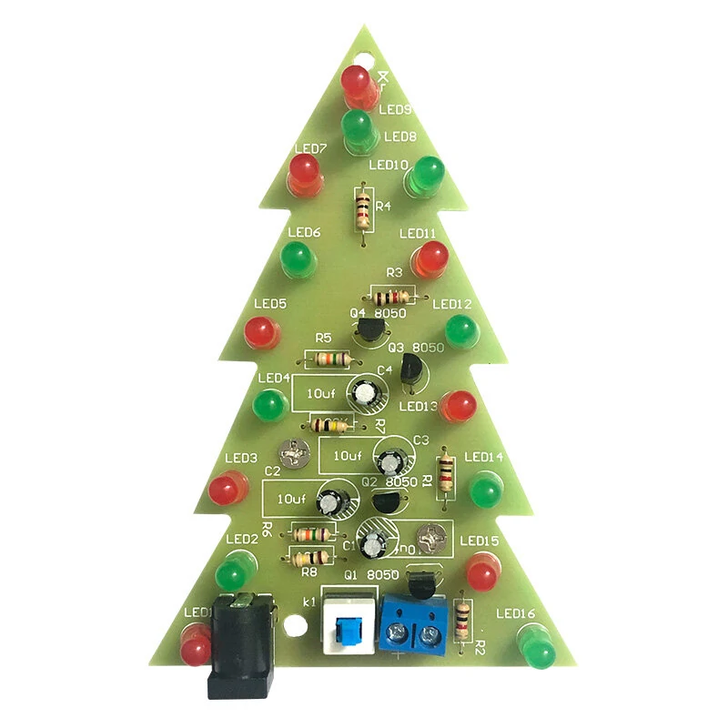 16-light Christmas Tree Components Tri-color/Colorful DIY Electronic Kits Electronics Training Exercises — view 4