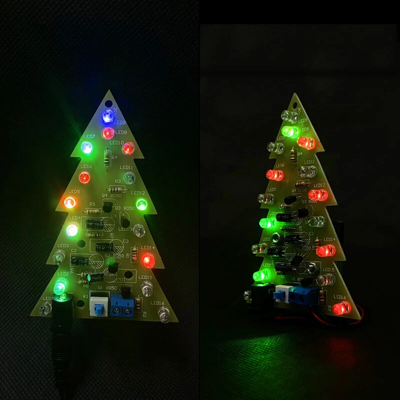 16-light Christmas Tree Components Tri-color/Colorful DIY Electronic Kits Electronics Training Exercises — view 5
