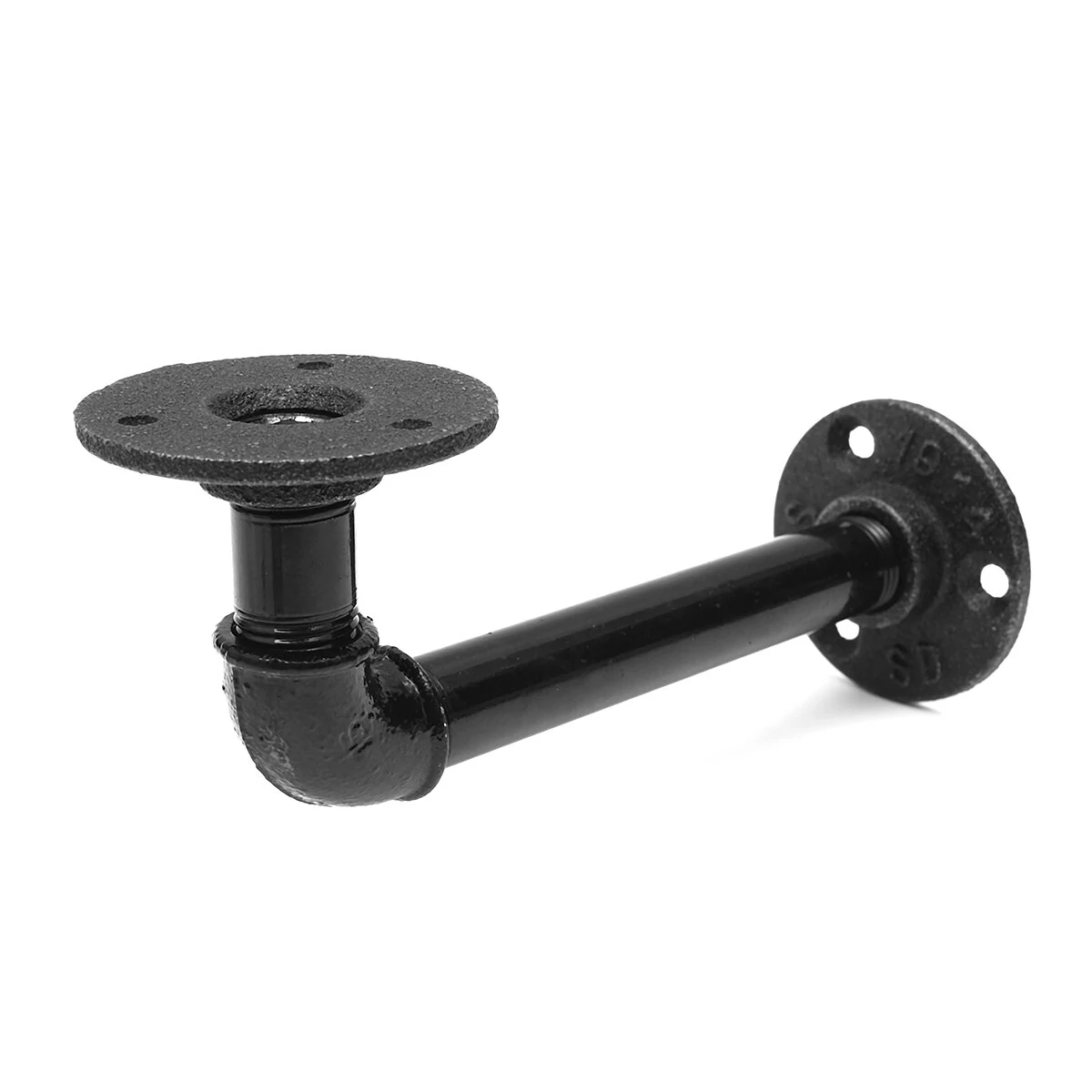 160mm Length Iron Industrial Pipe Shelf Vintage Black Bracket Holder Home Decor — Pricio
