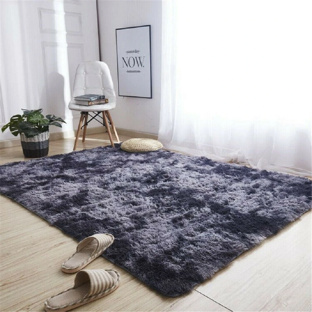 160X200CM Multi-color Tie Dyeing Plush Carpets Anti-slip Faux Fur Floor Mats Water Absorption Area Rug — view 2
