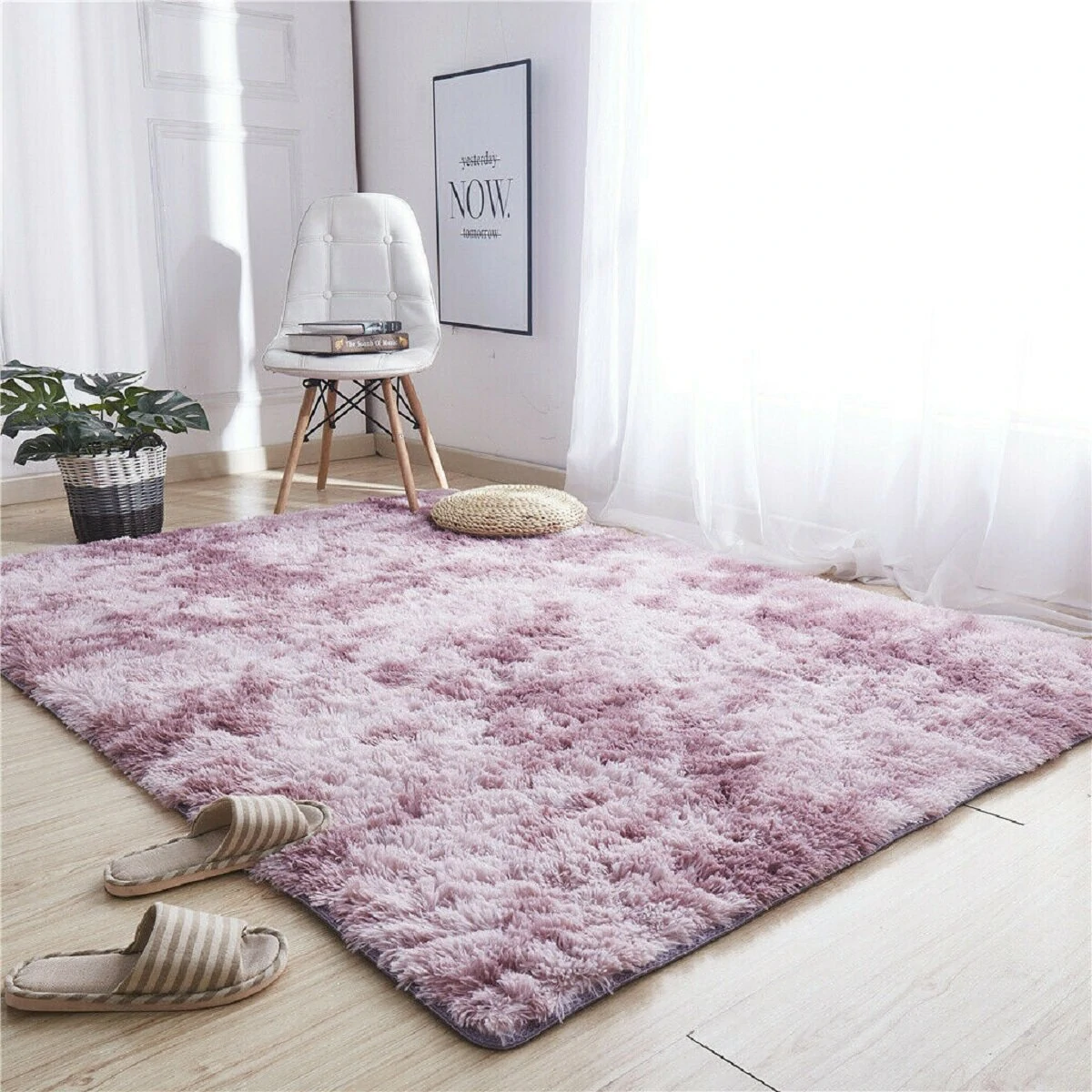 160X200CM Multi-color Tie Dyeing Plush Carpets Anti-slip Faux Fur Floor Mats Water Absorption Area Rug — view 3