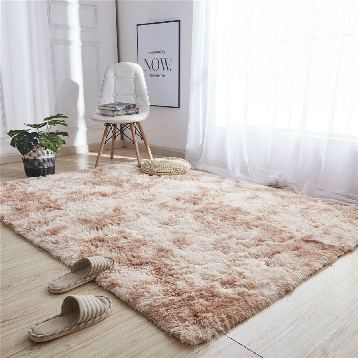 160X200CM Multi-color Tie Dyeing Plush Carpets Anti-slip Faux Fur Floor Mats Water Absorption Area Rug — view 5