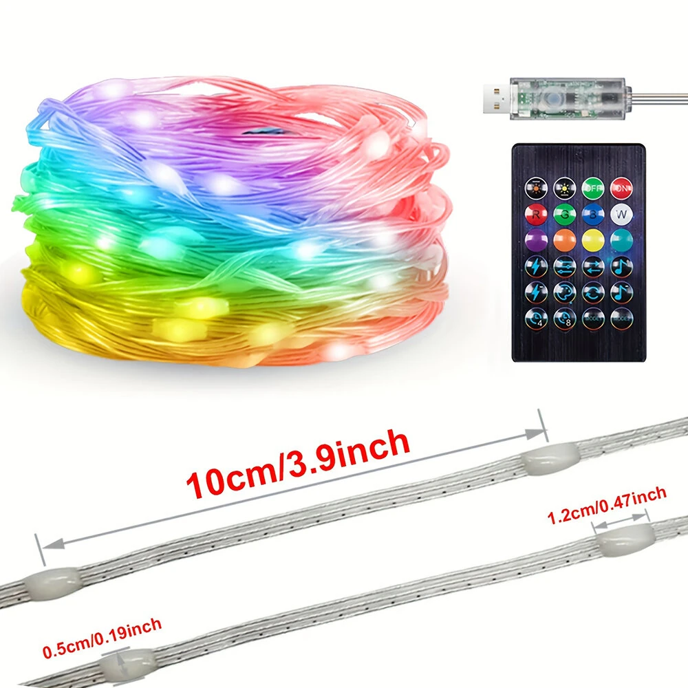 16.4ft /32.8ft /65.6ft iDeal LED Colorful USB LED Decorative String Lights with App Control Bluetooth Remote IP66 Waterproof for Holiday Room Decoration — view 10