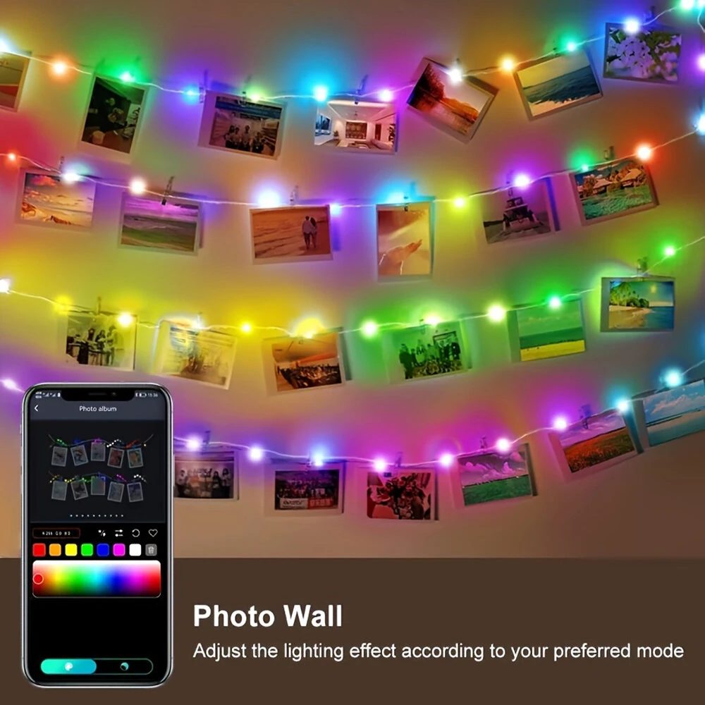 16.4ft /32.8ft /65.6ft iDeal LED Colorful USB LED Decorative String Lights with App Control Bluetooth Remote IP66 Waterproof for Holiday Room Decoration — view 3