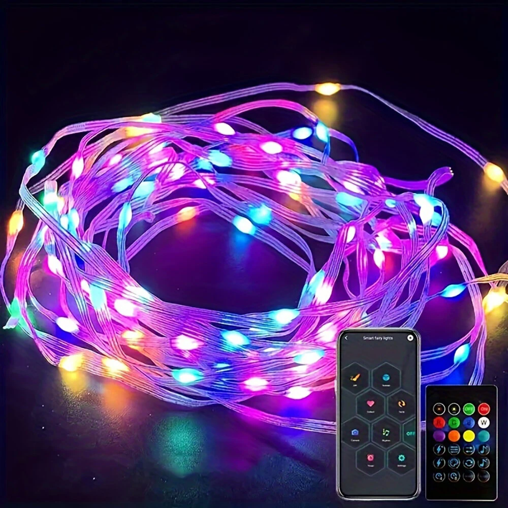 16.4ft /32.8ft /65.6ft iDeal LED Colorful USB LED Decorative String Lights with App Control Bluetooth Remote IP66 Waterproof for Holiday Room Decoration — view 6