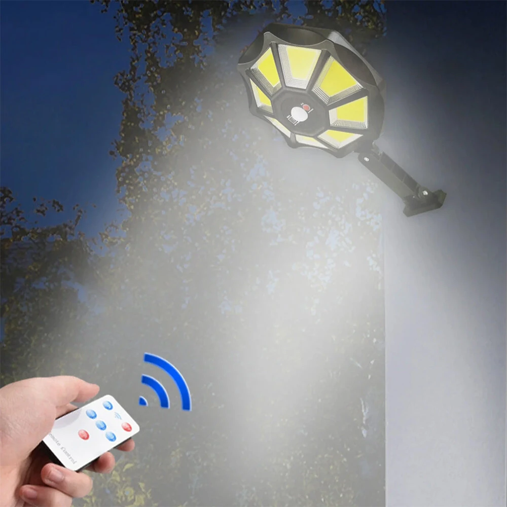 168 LEDs Solar Street Lights for Outdoor Wide Range Solar Lamp Waterproof Spotlights with Remote Control & Security Motion Sensor for Garden Yard Parking Lot Patio — view 4