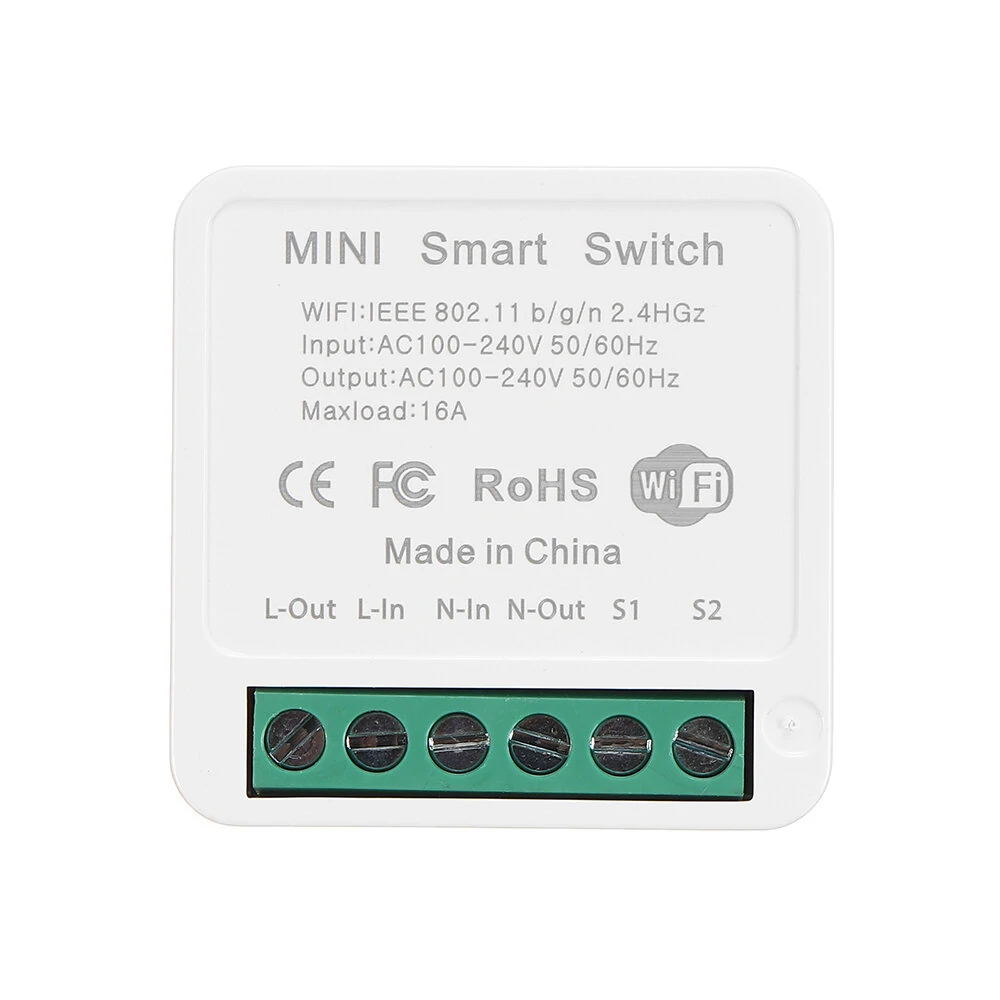 16A Mini Smart Wifi DIY Switch Support 2 Way Control Smart Home Automation Module Work with Alexa Google Home Smart Life App — view 2