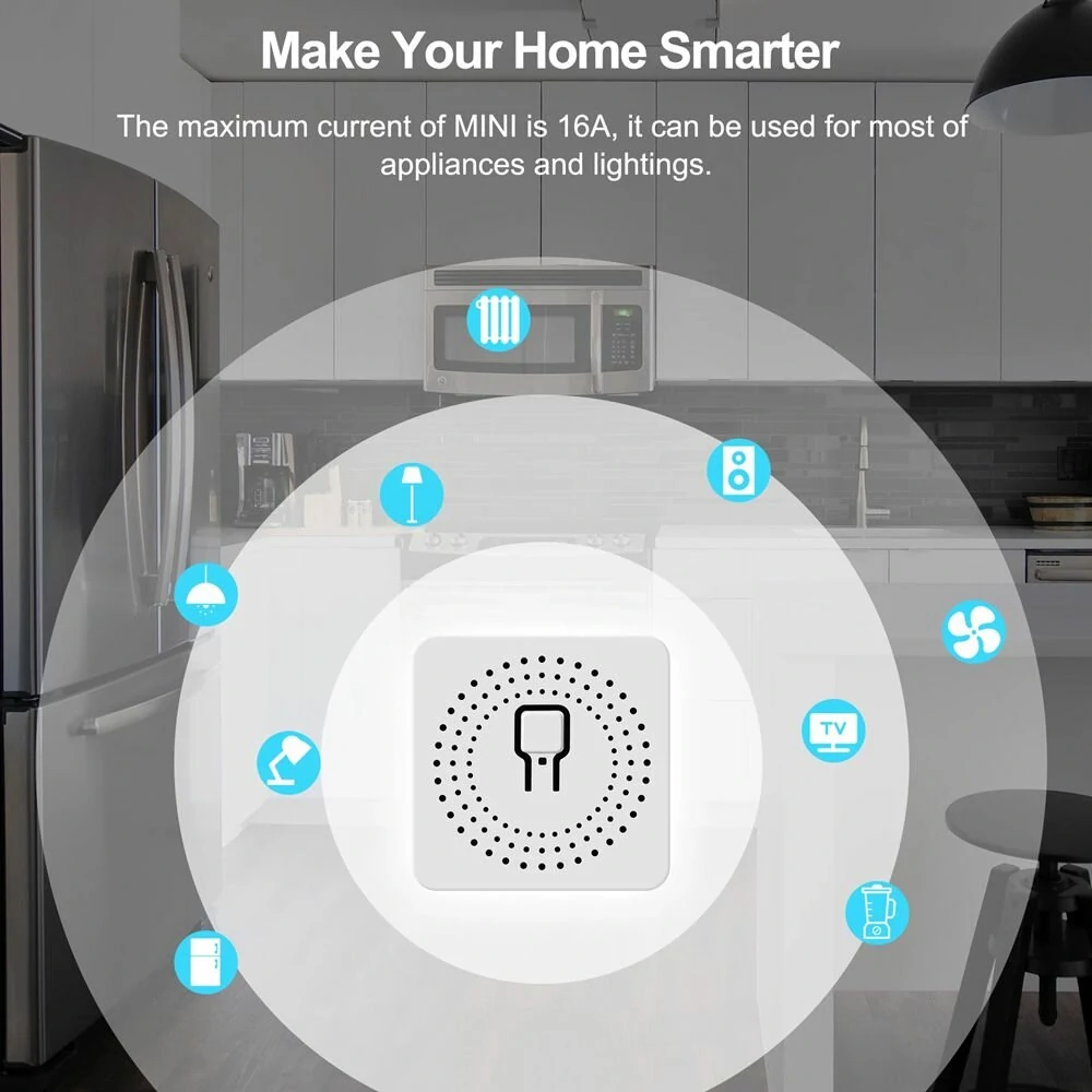 16A Mini Smart Wifi DIY Switch Support 2 Way Control Smart Home Automation Module Work with Alexa Google Home Smart Life App — view 8