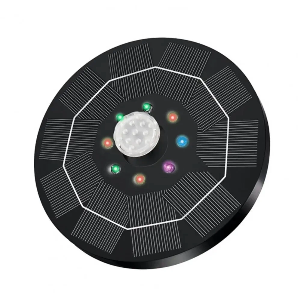 16cm Solar Floating Fountain with Lights 3W LED Solar Bird Bath Light Sensor with 6 Nozzles Auto On Off for Garden Decoration — view 7