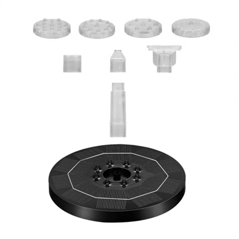 16cm Solar Floating Fountain with Lights 3W LED Solar Bird Bath Light Sensor with 6 Nozzles Auto On Off for Garden Decoration — view 9