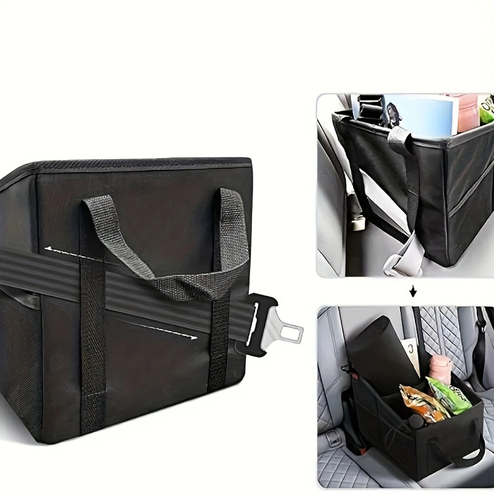 16L Car Trunk Storage Box Foldable Oxford Layout Storage Box With Handle Multifunctional Universal Seat Storage Box — view 3