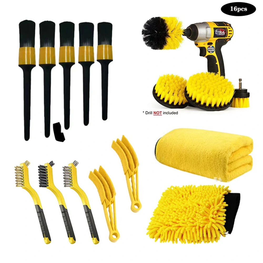 16PC/set Attachable Electric Drill Brushes for Cleaning Pool Tile Flooring Brick Ceramic Marble Grout Bathroom Car — view 4