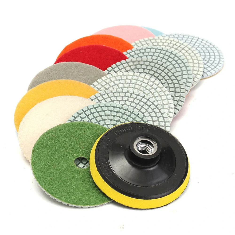 16pcs 4 Inch 50 to 10000 Grit Diamond Polishing Pads for Granite Stone Concrete Marble — view 6