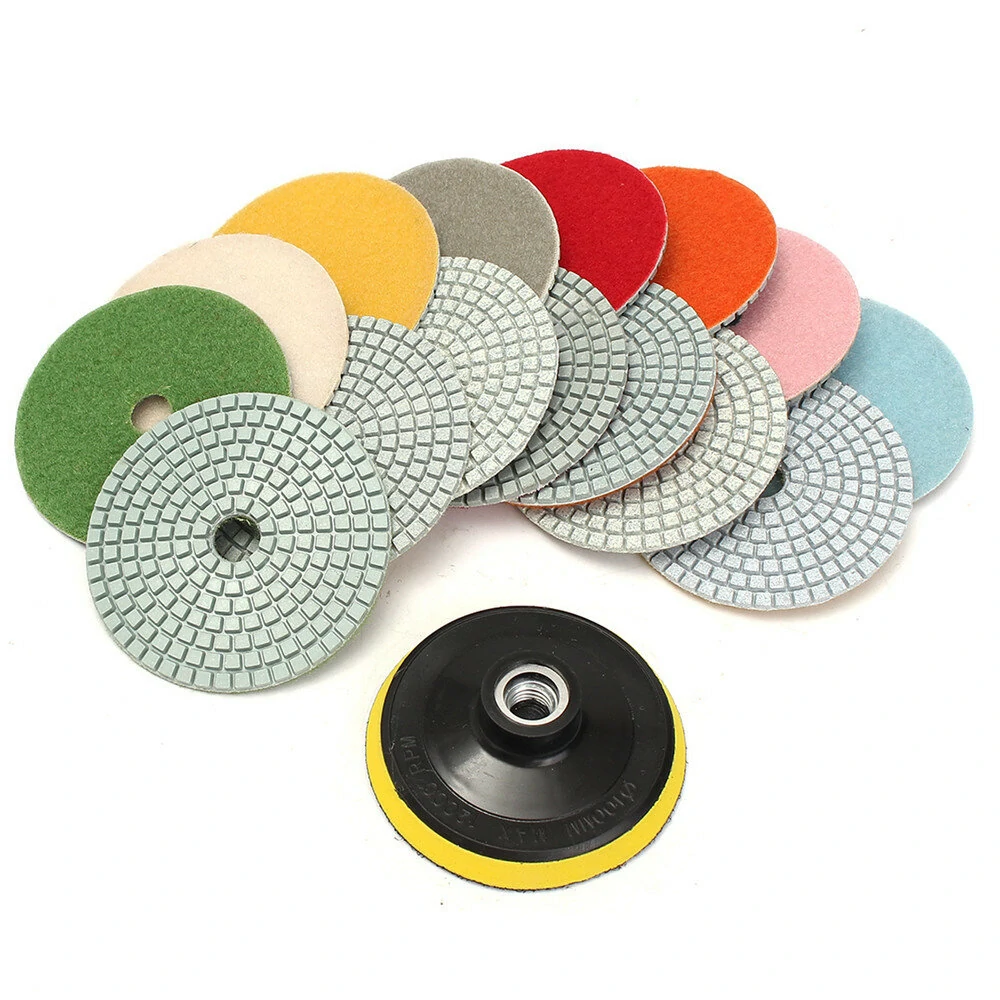 16pcs 4 Inch 50 to 10000 Grit Diamond Polishing Pads for Granite Stone Concrete Marble — view 7