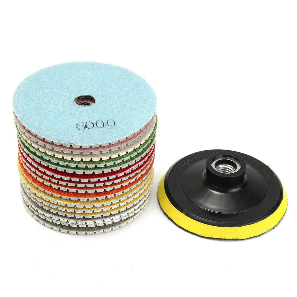16pcs 4 Inch 50 to 10000 Grit Diamond Polishing Pads for Granite Stone Concrete Marble — view 8