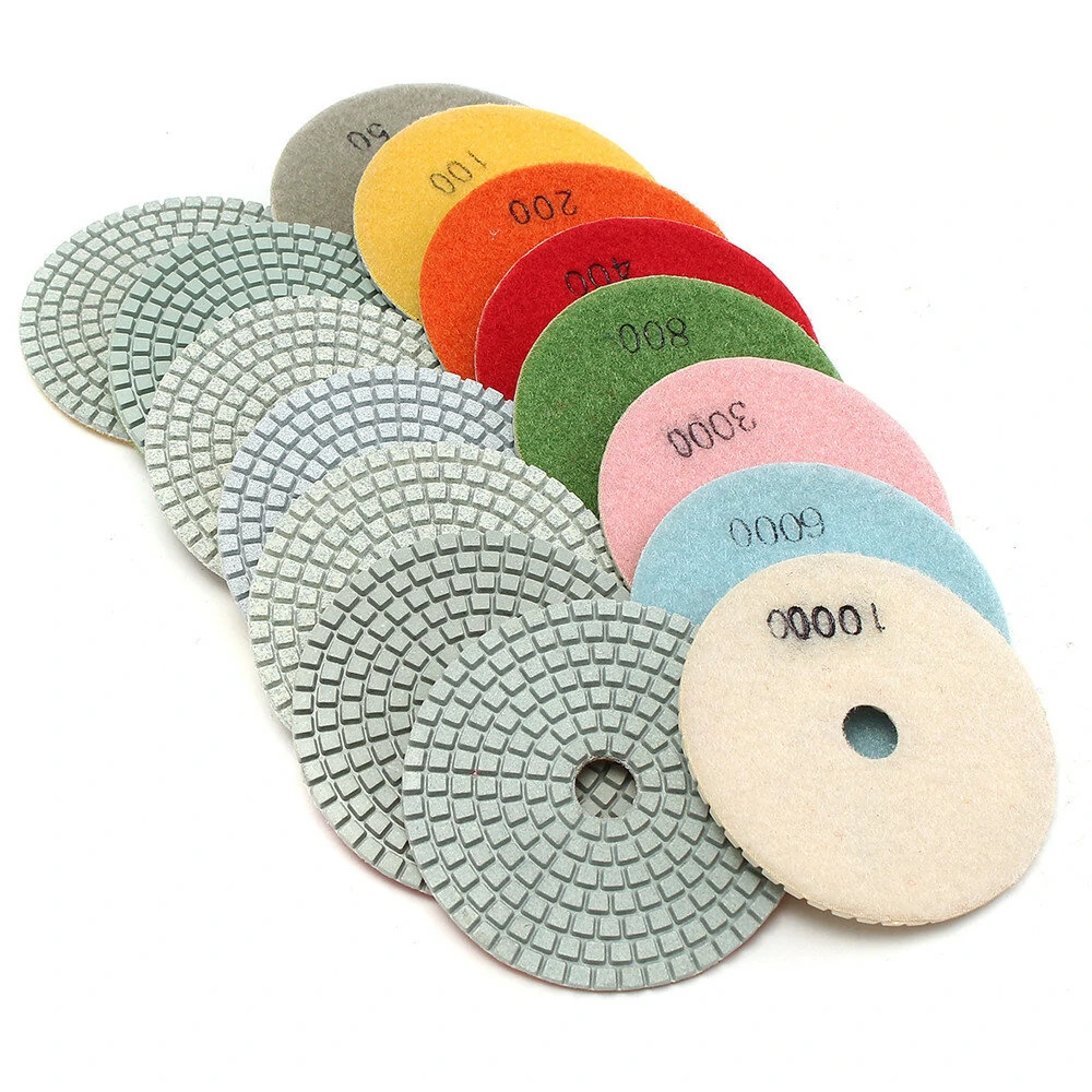 16pcs 4 Inch 50 to 10000 Grit Diamond Polishing Pads for Granite Stone Concrete Marble — view 9