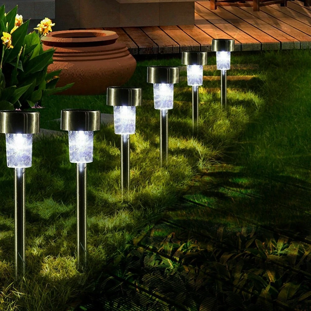 16pcs LED Solar Stainless Steel Lawn Lamp Garden Outdoor Landscape Path Light — Pricio