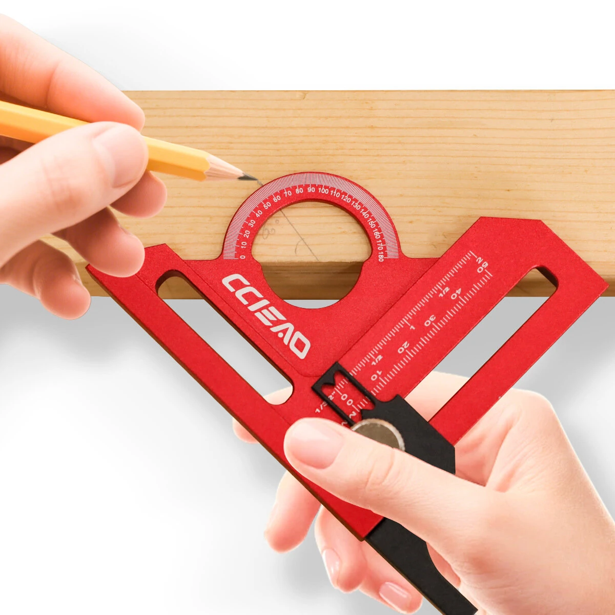 180° Height Gauge Dual-Scale Inch/mm on Column Sliding Marking Depth Measurement Angle Finder Scribing Ruler for Woodworking — view 2
