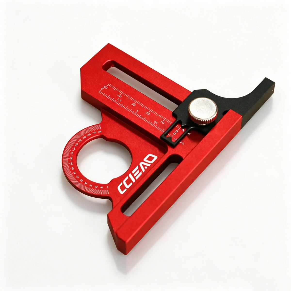 180° Height Gauge Dual-Scale Inch/mm on Column Sliding Marking Depth Measurement Angle Finder Scribing Ruler for Woodworking — view 7