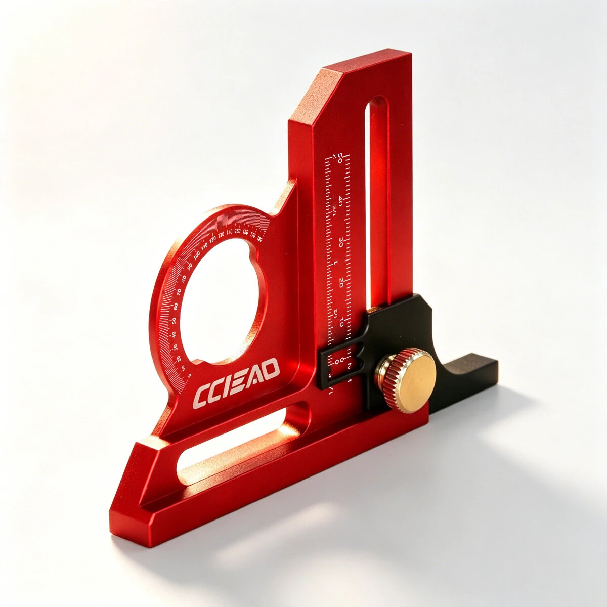 180° Height Gauge Dual-Scale Inch/mm on Column Sliding Marking Depth Measurement Angle Finder Scribing Ruler for Woodworking — view 8