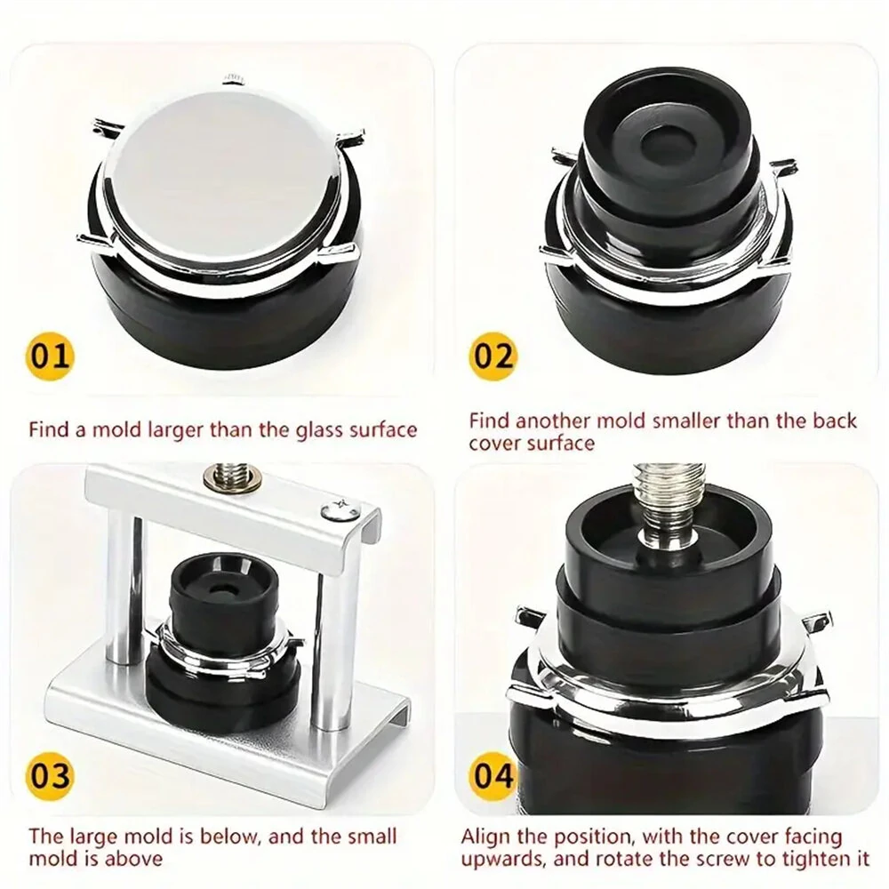 18pcs Professional Watch Press Set Watch Back for CASE Closing Tool & Fitting Dies Watch Repairing Tool Die Kit for Watchmaker — view 5