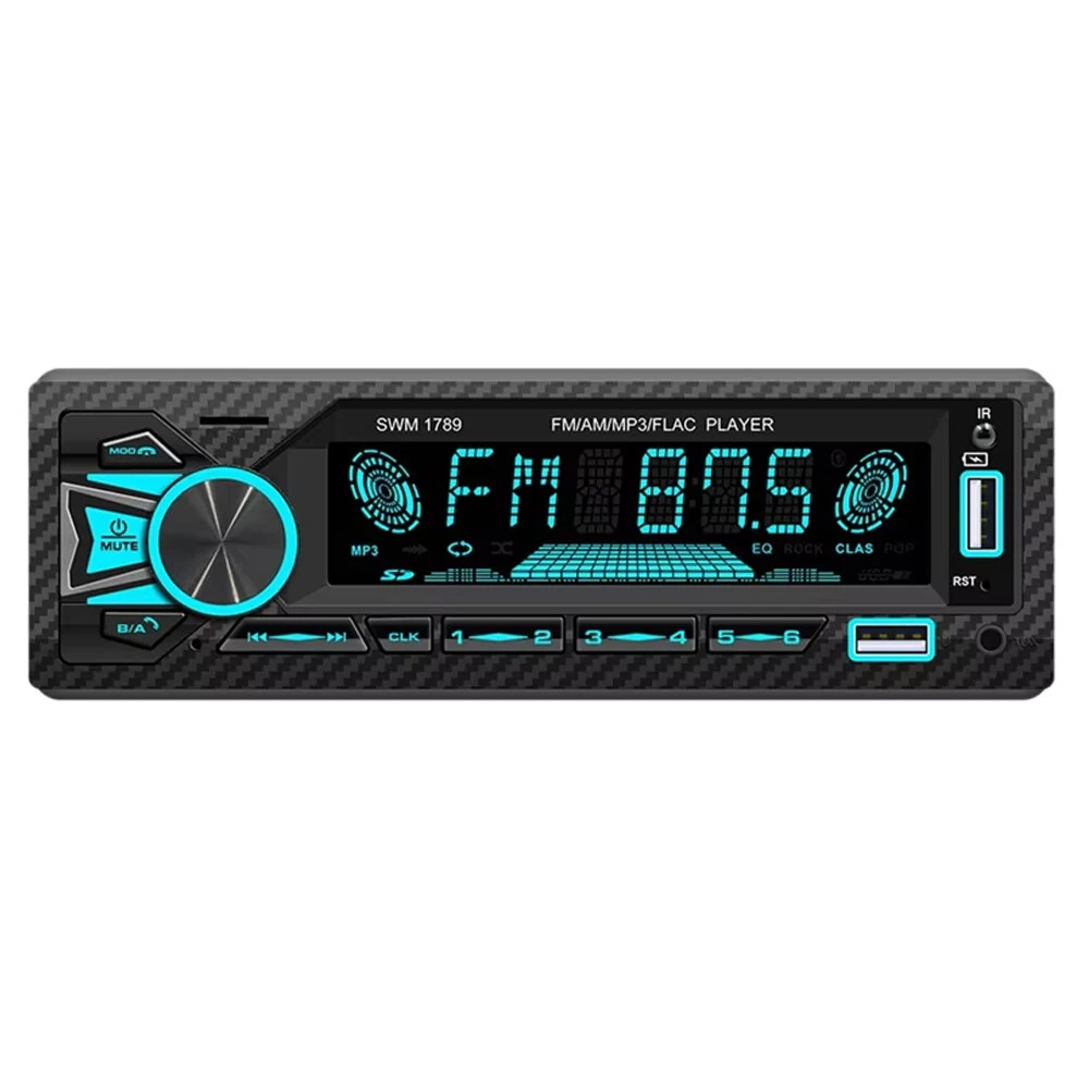 1Din Car Stereo Bluetooth MP3 Player FM Receiver High Power 4 x 60W AUX USB TF Card Hands Free Calling LCD Screen EQ Sound Effects — image 1