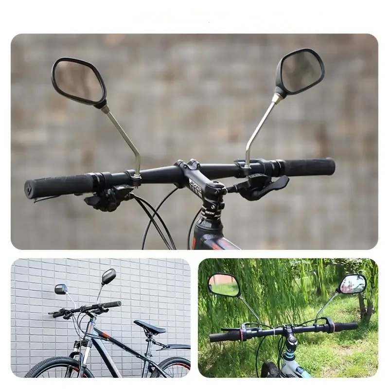 1Pair Bicycle Rear View Mirror Wide Range Back Sight Reflector Angle Adjustable Left Right Bicycle Mirror — view 7
