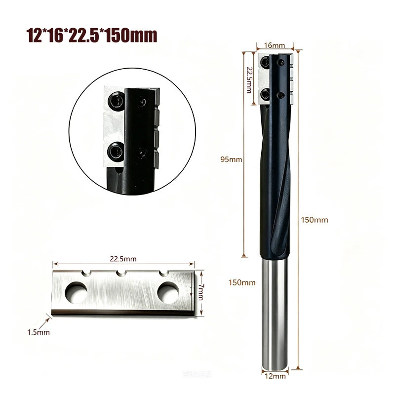 1PC 12mm Shank Spiral Mortise Cutter Bit for Door Lock Through Hole Chip Removal Bottom Cleaning Tungsten Carbide End Mill for Laminate MDF Plywood Hardwood Softwood CNC Electric Router — view 4
